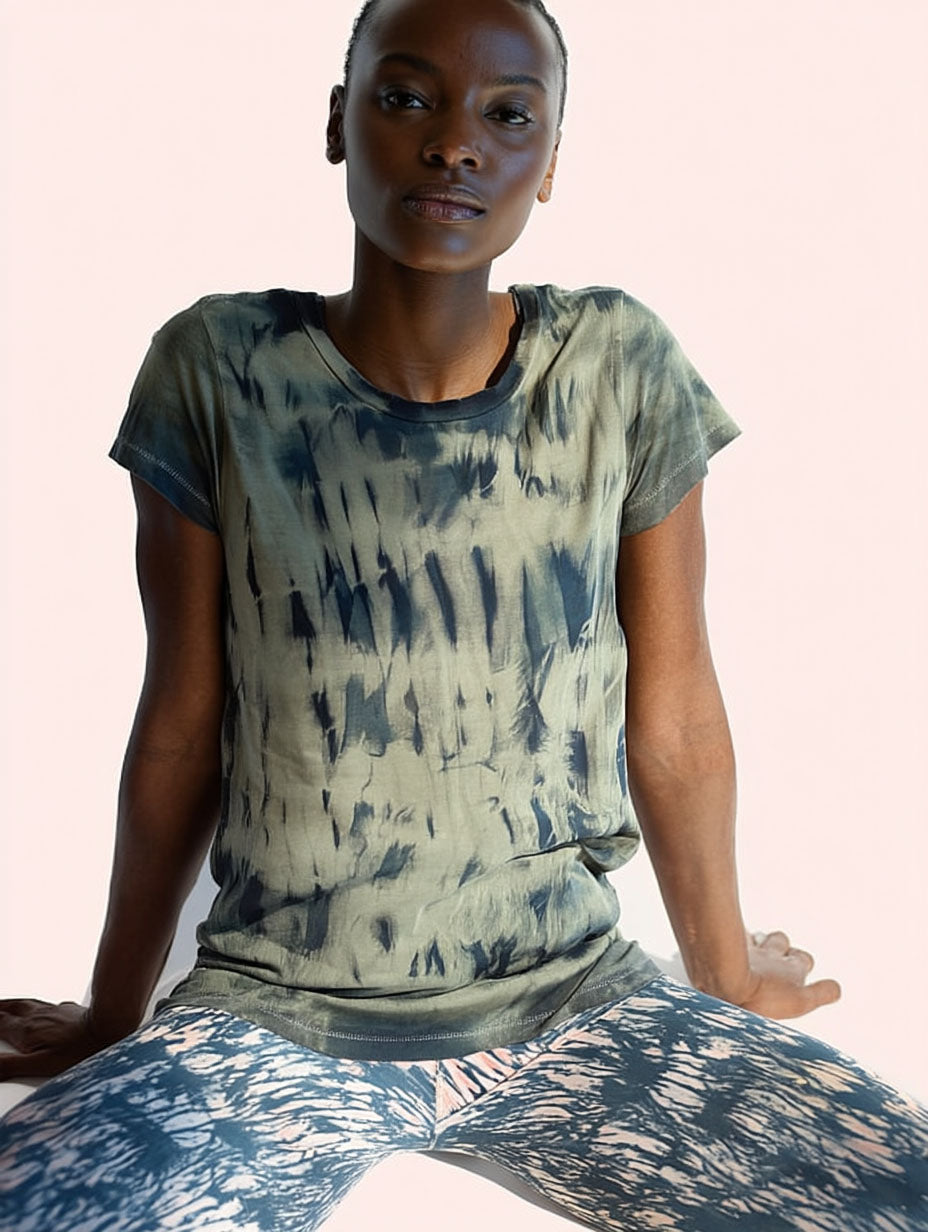 Tie-Dye Marina Tee – Eucalyptus Green