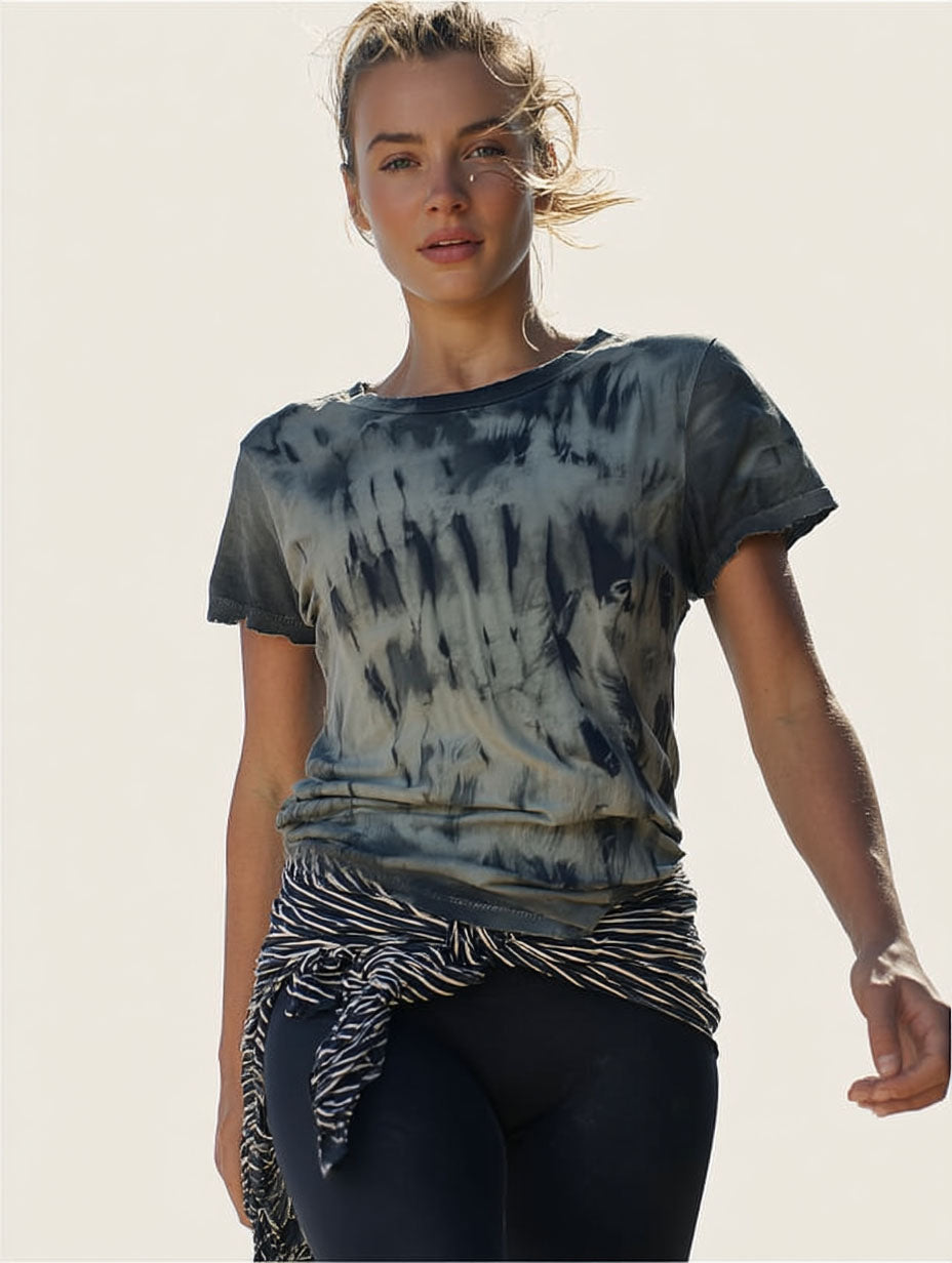 Tie-Dye Marina Tee – Eucalyptus Green