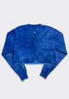 Tie-Dye Crop Sunset Boyfriend Fleece Sweatshirt – Dark Vintage Indigo