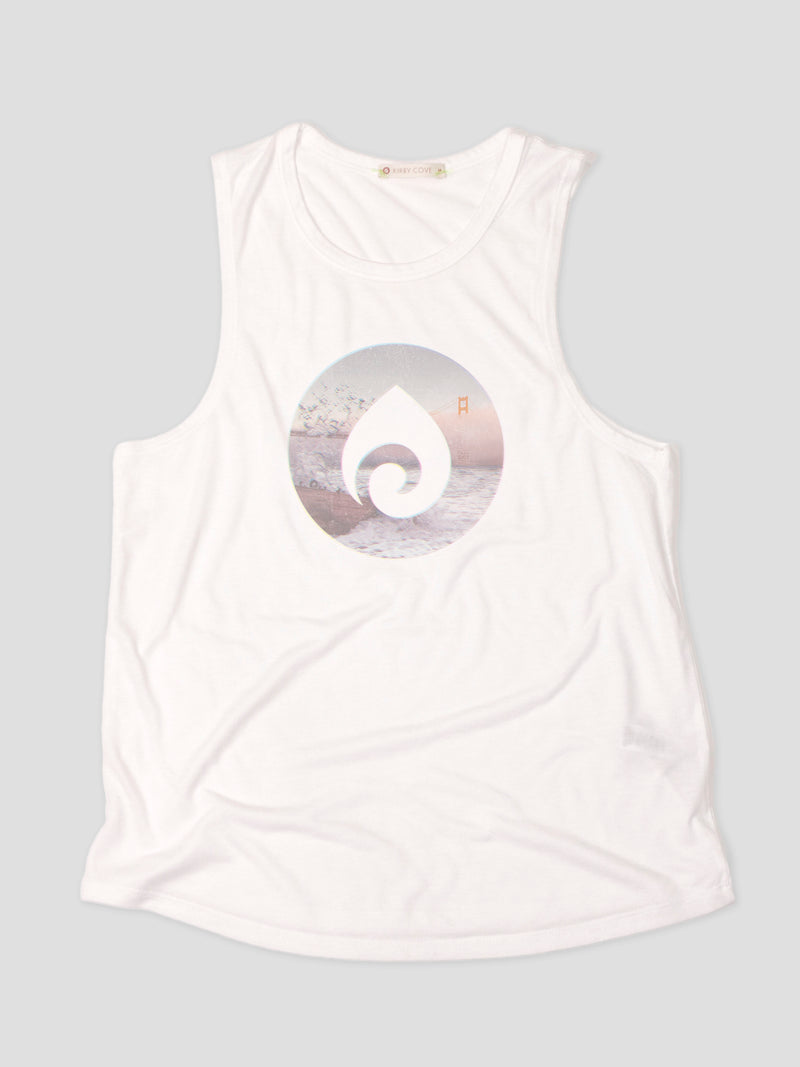 KCA Ocean View Graphic Muscle Tank – White/CMYK