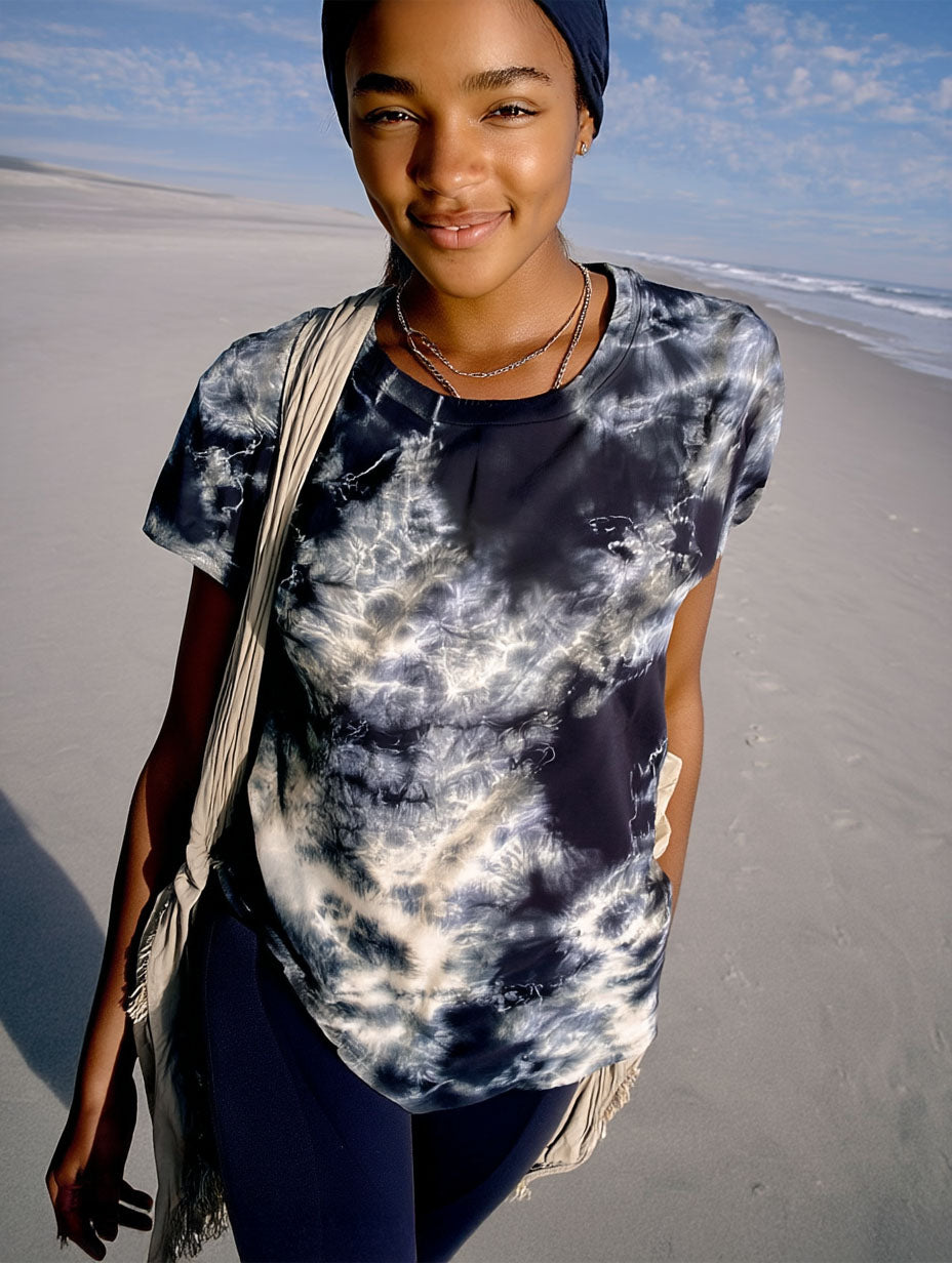 Tie-Dye Marina Tee – Raven Black