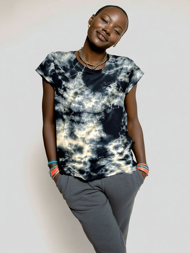 Tie-Dye Marina Tee – Raven Black