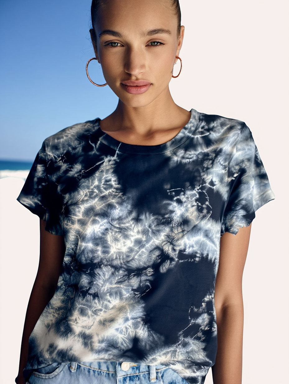 Tie-Dye Marina Tee – Raven Black