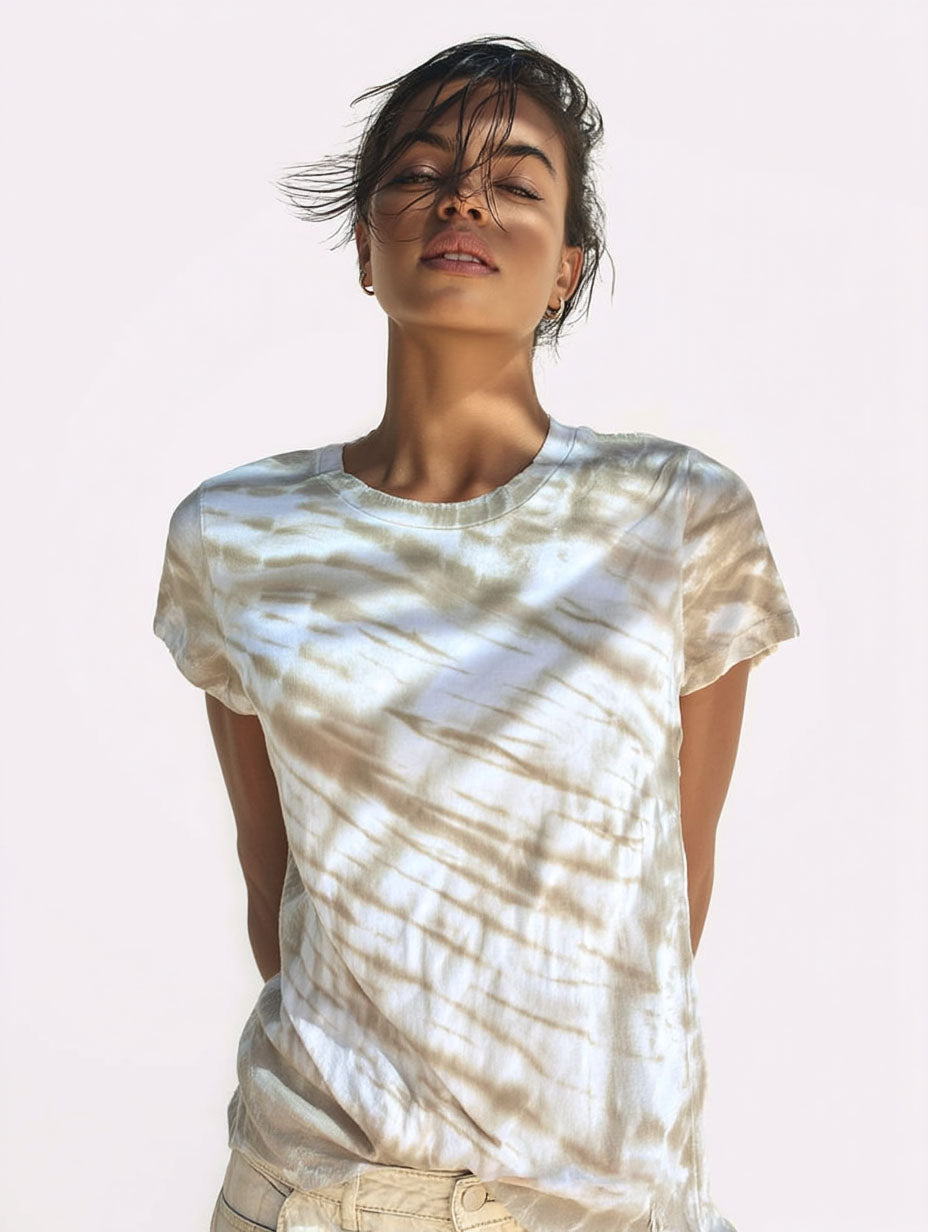 Tie-Dye Marina Tee – White Sands