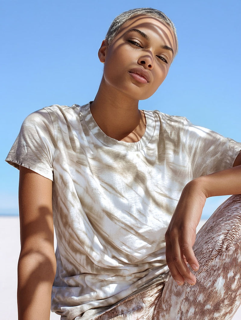 Tie-Dye Marina Tee – White Sands