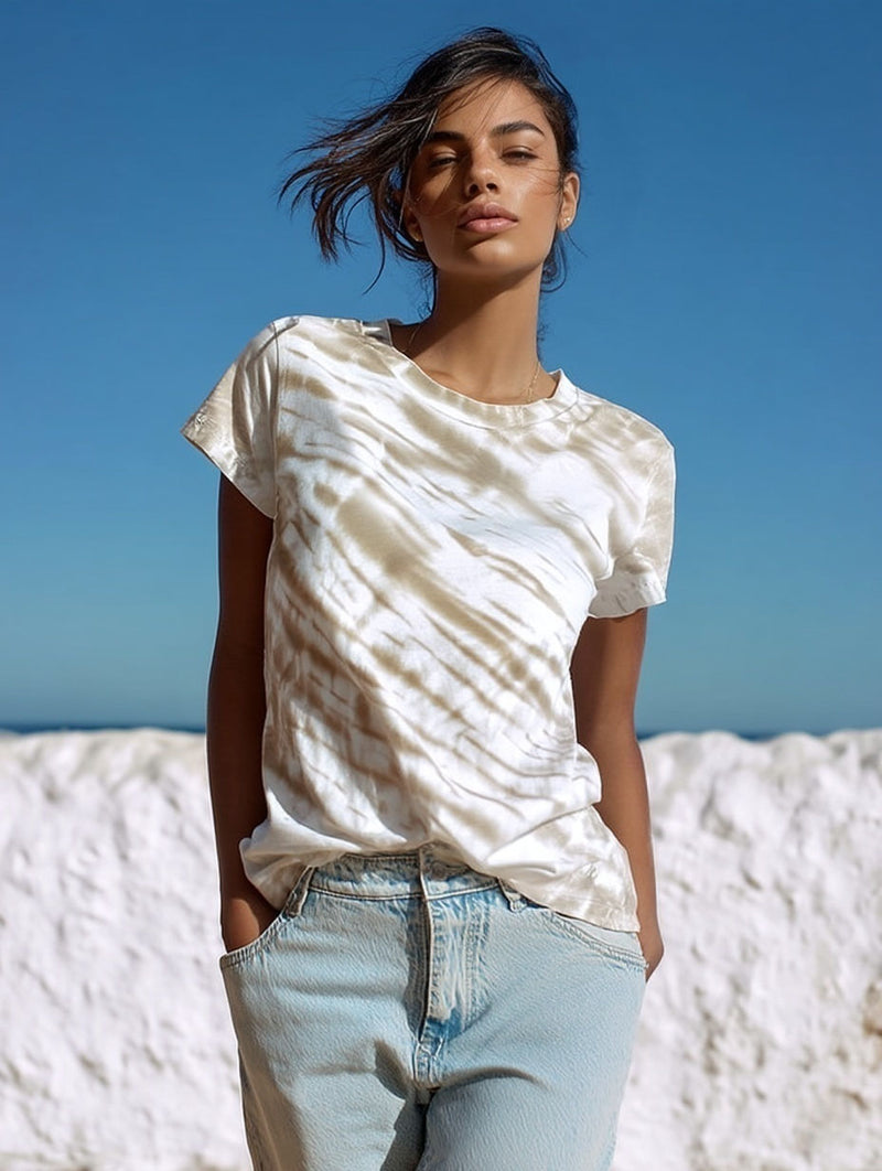 Tie-Dye Marina Tee – White Sands