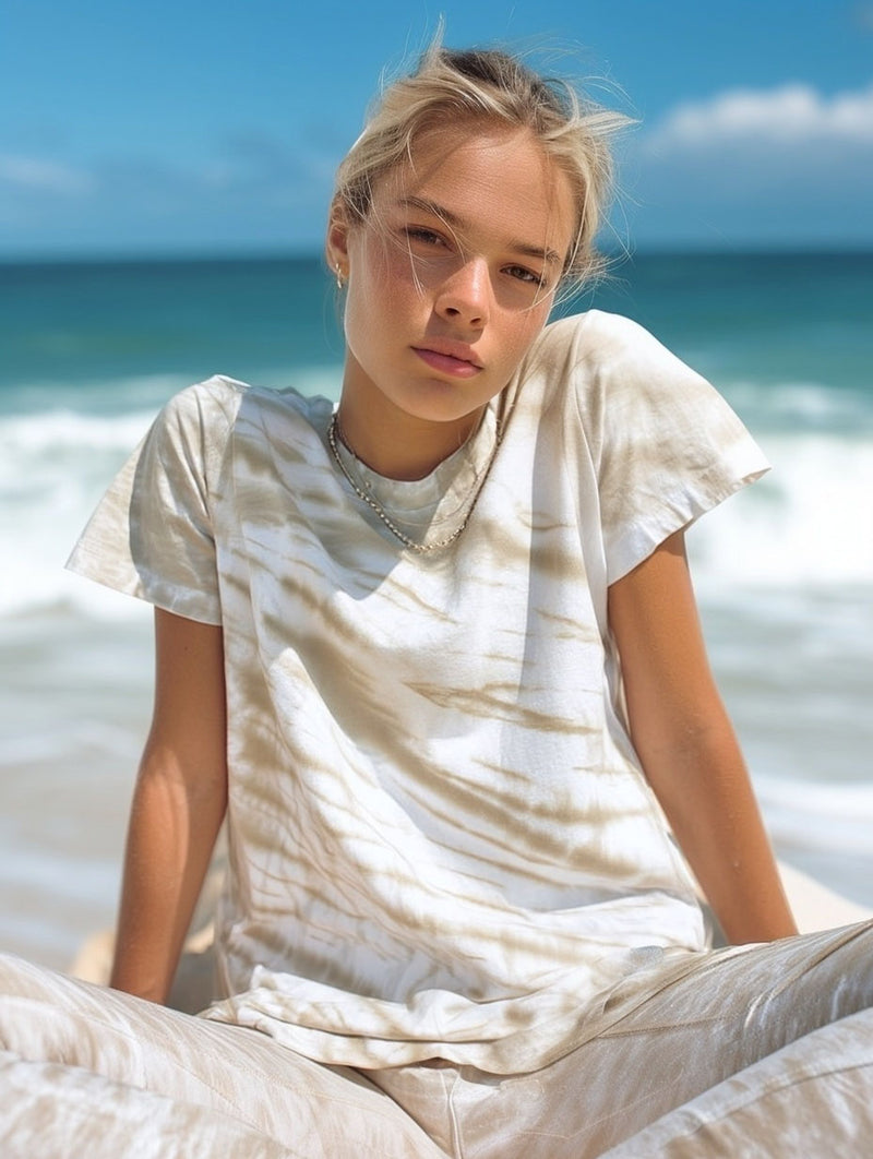 Tie-Dye Marina Tee – White Sands