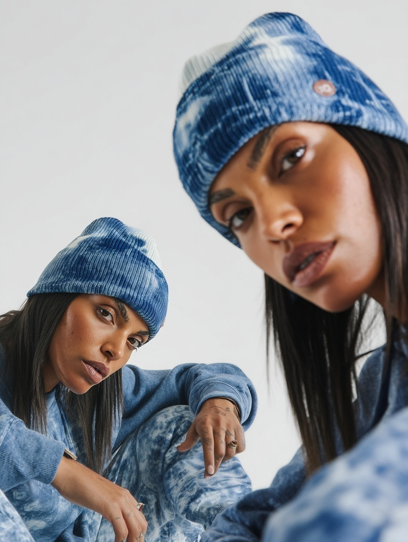 Hand-Dyed Cotton Beanie – Indigo Tie-Dye