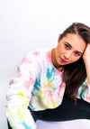 Tie-Dye Crop Sunset Boyfriend Fleece Sweatshirt – Rainbow Sherbet