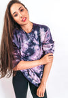 Tie-Dye Sunset Boyfriend Fleece Sweatshirt – Aubergine