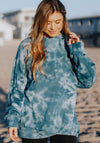 Tie-Dye Sunset Boyfriend Fleece Sweatshirt – Cove Blue